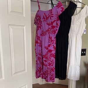 Old Navy Pink Floral Midi Dress